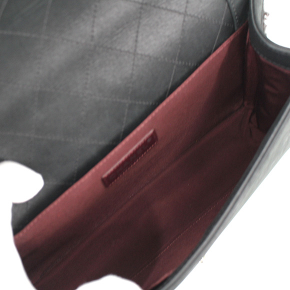 Chanel Large Boy Two Tone Black Grey Flap Top Wool Sherpa Shoulder Bag Silver CC - Picture 7 of 8